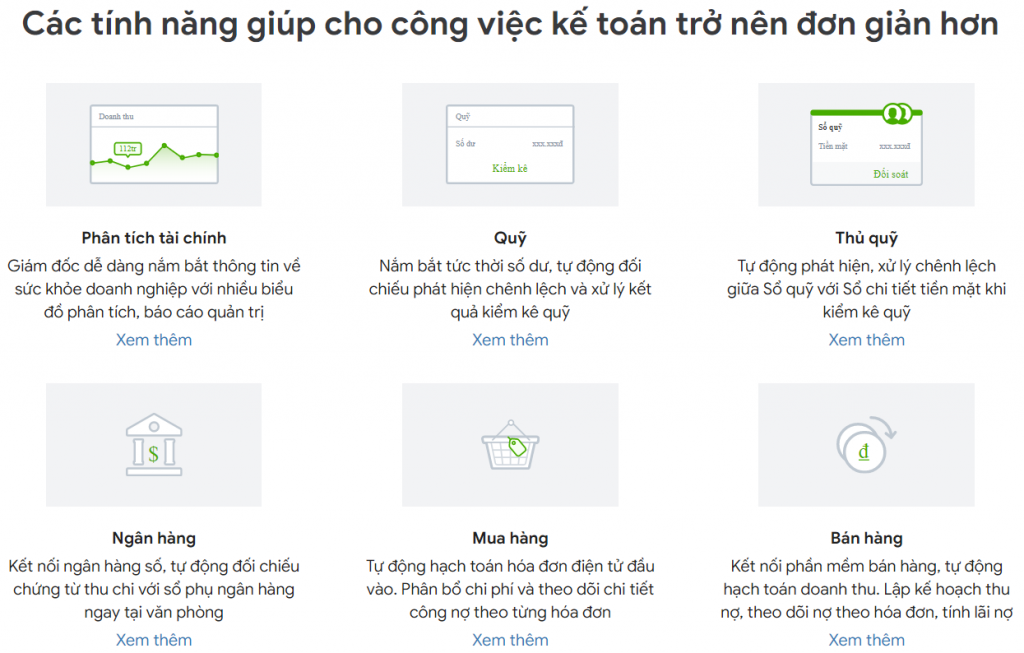 Tính năng phần mềm kế toán MISA SME NET