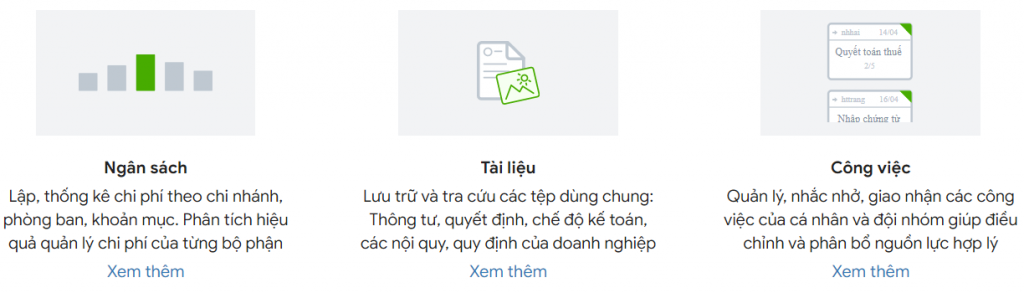 Các phân hệ trên phần mềm kế toán MISA SME NET